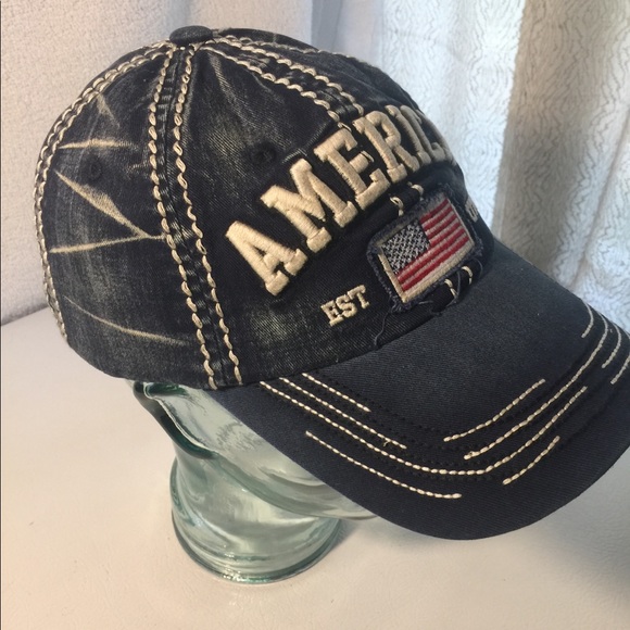 "America" Cap w/ Stitching Accent - Picture 3 of 10